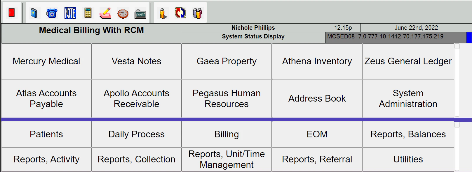 screenshot of Mercury Medical